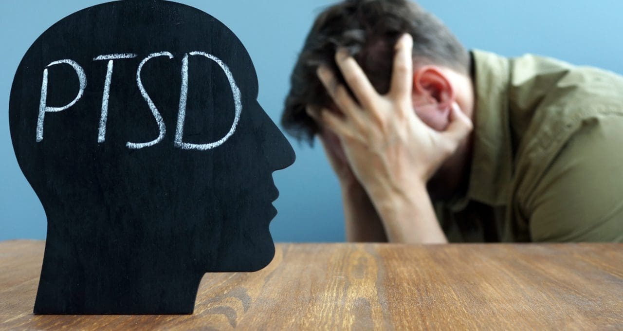 man suffering from ptsd