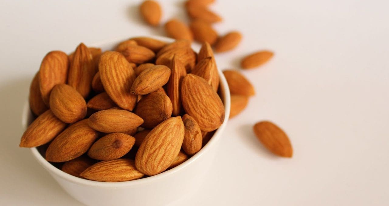 bowl of salty almonds