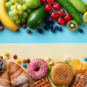 Healthy vs unhealthy junk food