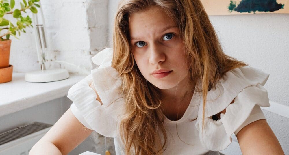teenager looking at the camera