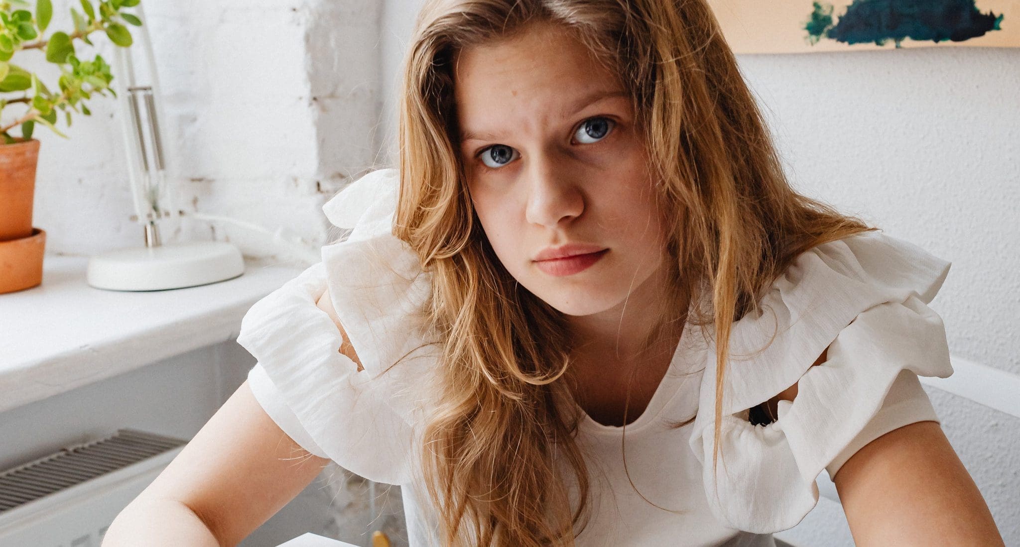 teenager looking at the camera